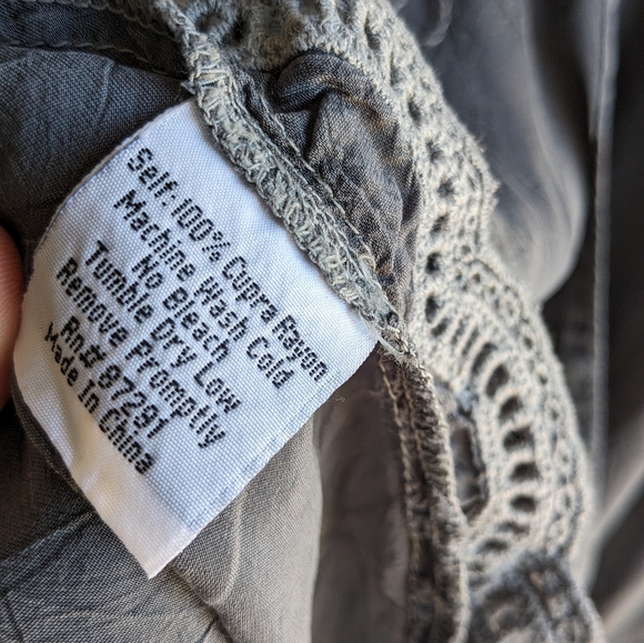 Johnny Was gray embroidered swim cover/poncho - Picture 5 of 8